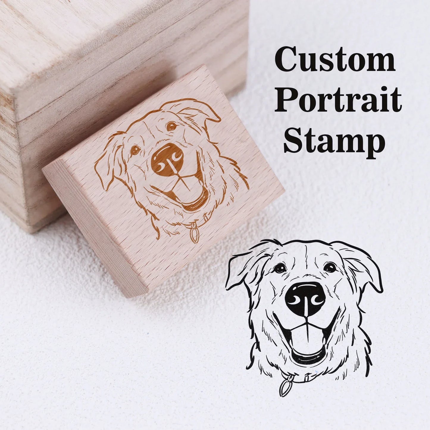 Wooden Rubber Face & Logo Stamp by Vista Wall