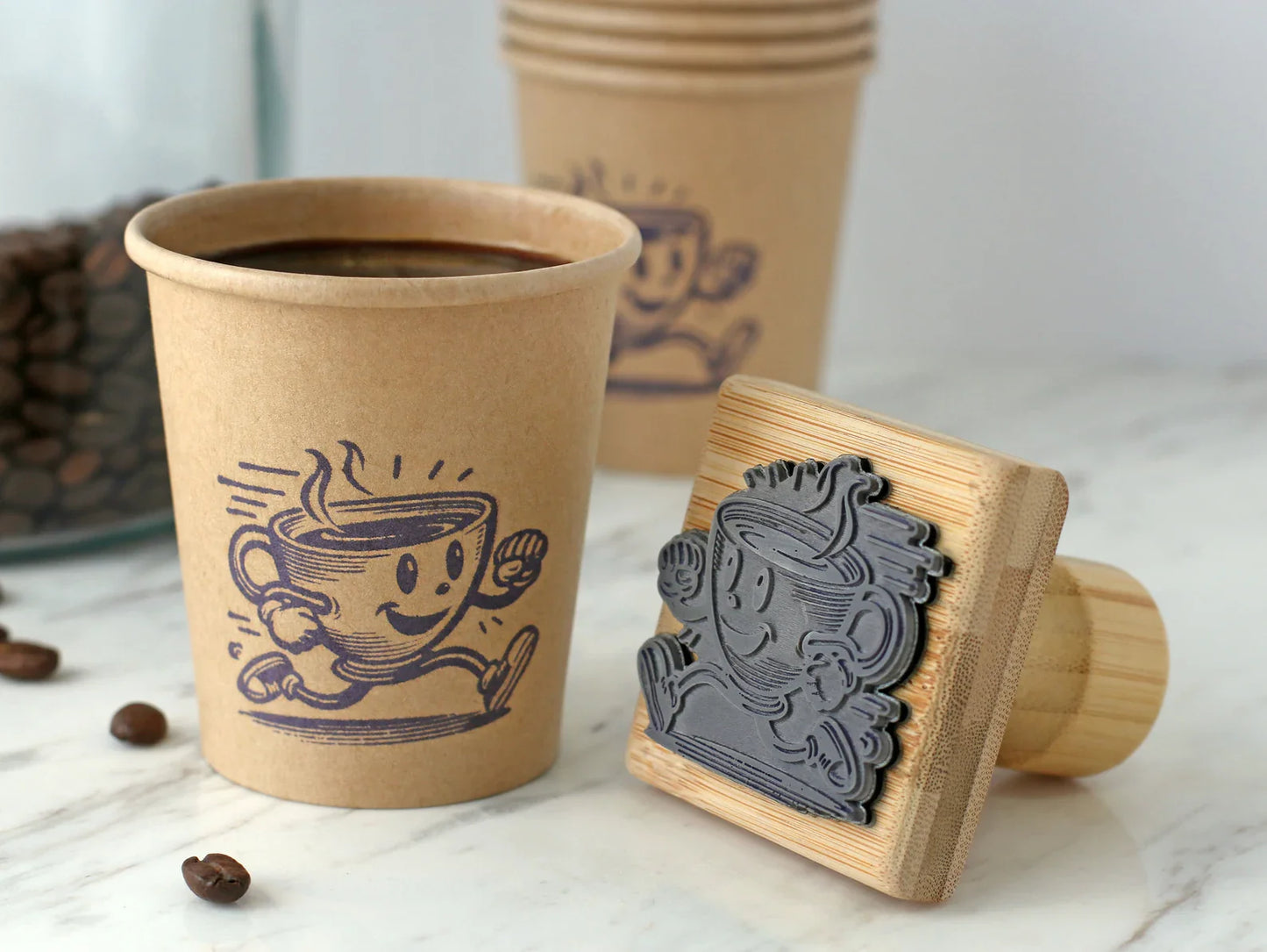 Wooden Rubber Face & Logo Stamp by Vista Wall